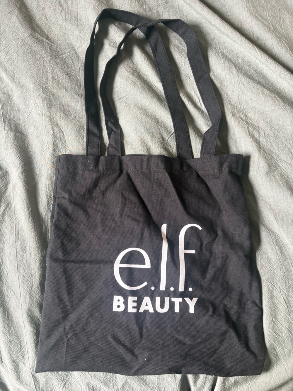 ELF Black Canvas Tote with White Logo